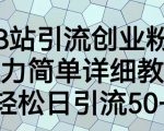 B站引流创业粉，暴力简单详细教程，轻松日引流50+【揭秘】