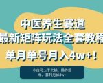 暴利赛道中医养生赛道最新矩阵玩法，单月单号月入4w+！【揭秘】