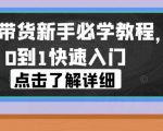 视频号带货新手必学教程，从0到1快速入门