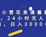 抖音小雪花卖课最新玩法，24小时无人直播，日入3000+【揭秘】