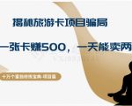 十万个富翁修炼宝典之5.揭秘旅游卡项目骗局，号称“一张卡赚500，一天能卖两三张”