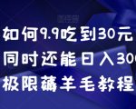 揭秘如何9.9吃到30元的外卖，同时还能日入300+，极限薅羊毛教程