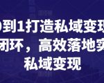 从0到1打造私域变现商业闭环，高效落地实现私域变现