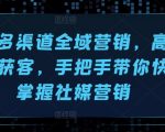 海外多渠道全域营销，高效引流获客，手把手带你快速掌握社媒营销