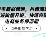 2024年电商必修课，抖音商家直播操盘手进阶提升班，快速突破直播电商业务停滞期