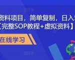 教务资料项目，简单复制，日入500元【完整SOP教程+虚拟资料】